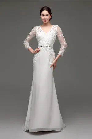 Mermaid Long Sleeves Long Wedding Dresses