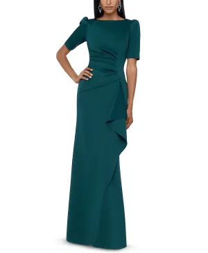 A-line dress with ruffles XSCAPE, dark green