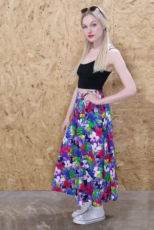 Bright Floral Maxi Skirt