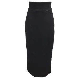 Chanel Black Jersey Mid-length Viscose Skirt