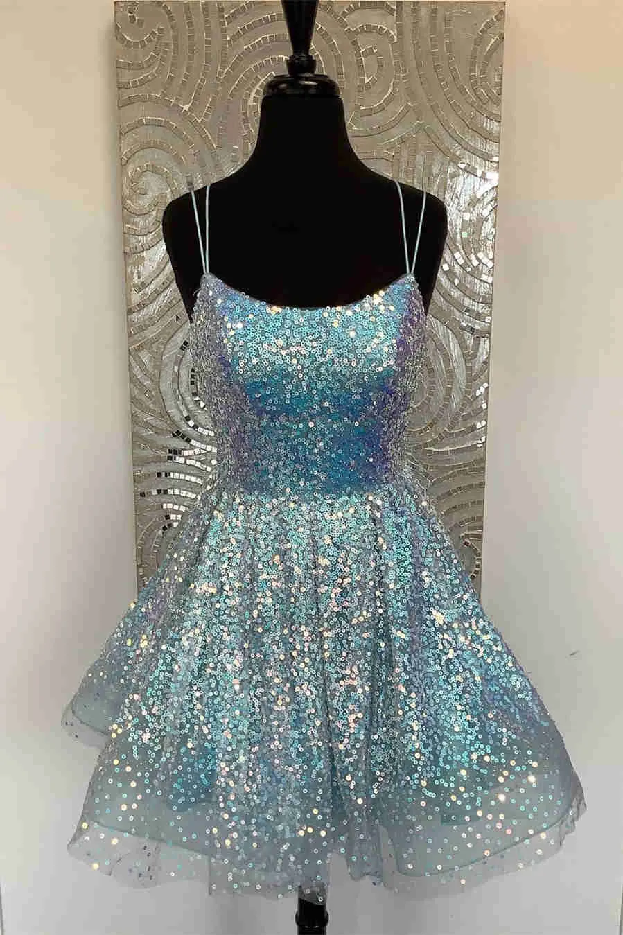 Cute Hot Pink Sequins A-Line Homecoming Dress #TKD040