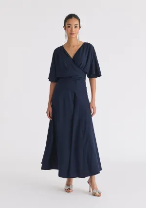 Flare Sleeves Maxi Wrap Dress