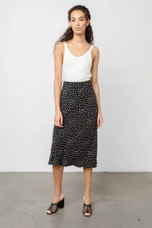 Rails - London Midi Skirt in Black Ivory Spots