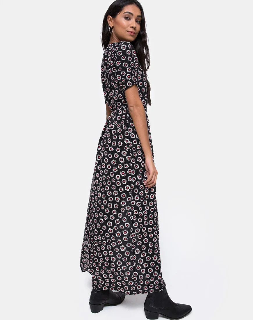 Optimized title: Riva Maxi Dress in Charming Dancing Daisy Print – Elegant Summer Fashion