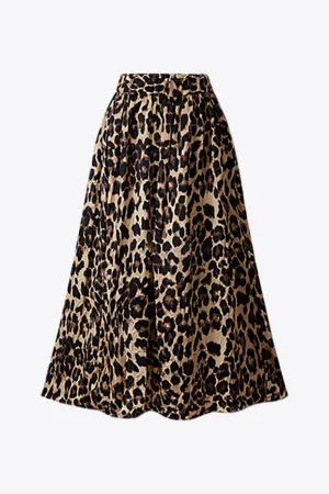 Rowr A-Line Leopard Print Maxi Swing Skit | Poundton