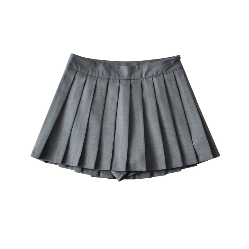 Summer High Waist Skirts Womens Sexy Mini Skirts Vintage Pleated Skirt Korean Tennis Skirts Short White Black