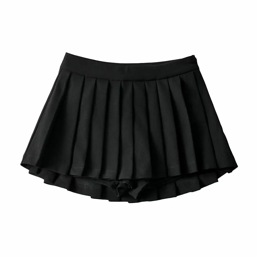 Summer High Waist Skirts Womens Sexy Mini Skirts Vintage Pleated Skirt Korean Tennis Skirts Short White Black