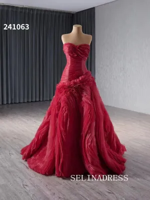 Sweetheart Red Luxury Wedding Dress Ruffles Quinceanera Dress 241063